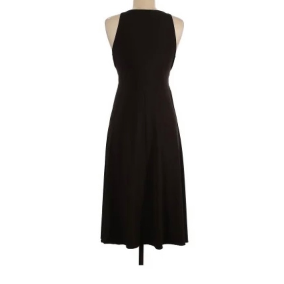 MICHAEL Michael Kors Black V-Neck Sleeveless Handkerchief-Hem Dress Size Large - Picture 2 of 8